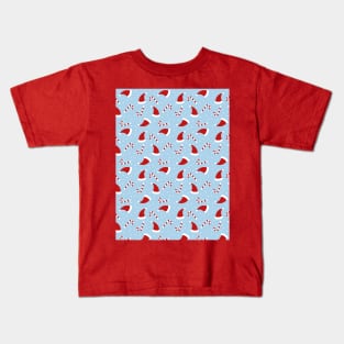 Candy Cane Santa Hat Christmas Pattern Kids T-Shirt